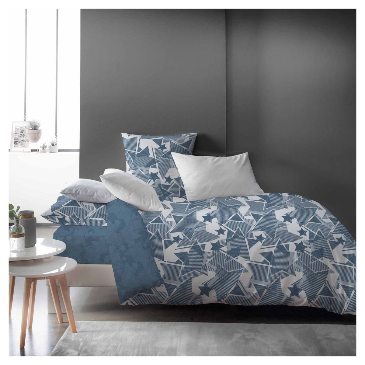 Parure housse de couette enfant fantaisie en polycoton STARS