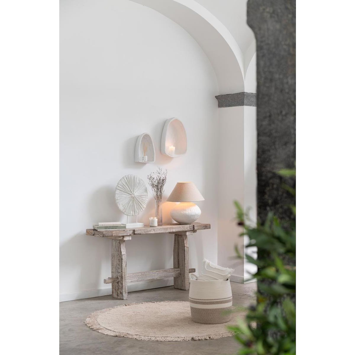 Paris Prix Lampe à Poser Papier Mâché  Bali Bliss  52cm Blanc
