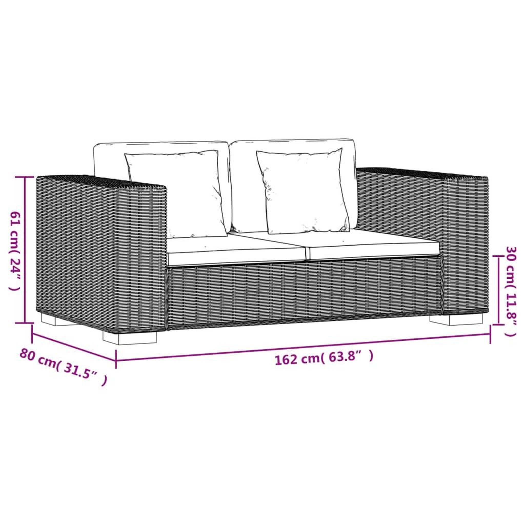 Voir la diapositive 6 : VIDAXL Ensemble de canape 2 places 7 pieces Rotin veritable
