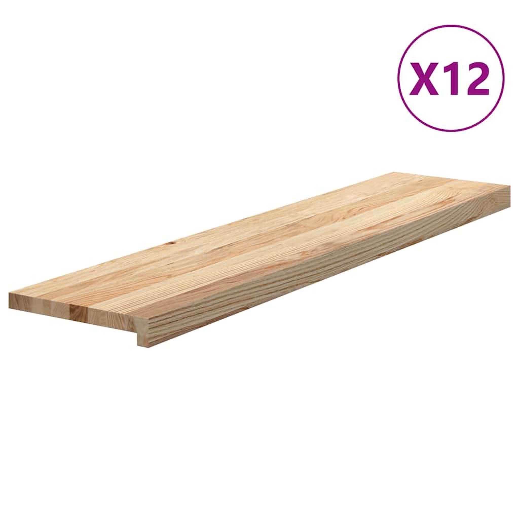 Voir la diapositive 2 : VIDAXL Marches d'escalier 12 pcs non traite bois de chene massif