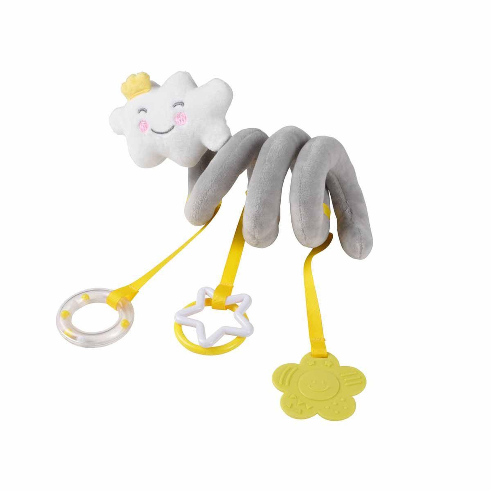 HOMEA Doudou spirale activités  nuage  17cm gris