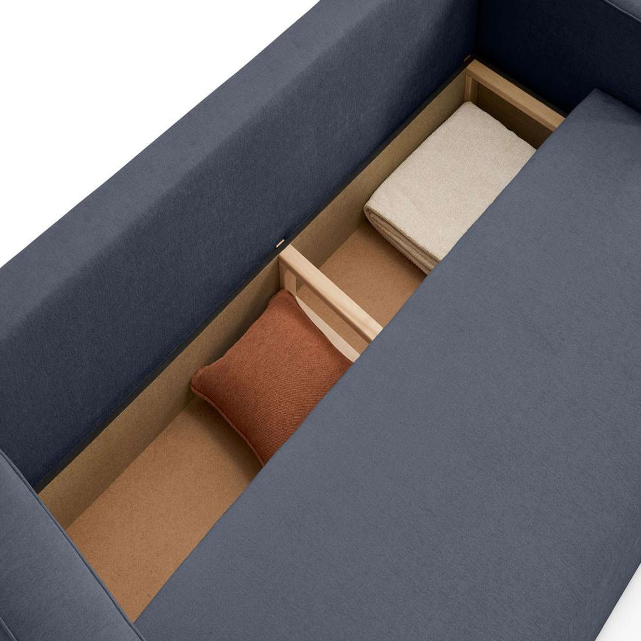 Voir la diapositive 4 : BEST MOBILIER Topaze - canapé 3 places - convertible avec coffre - en tissu