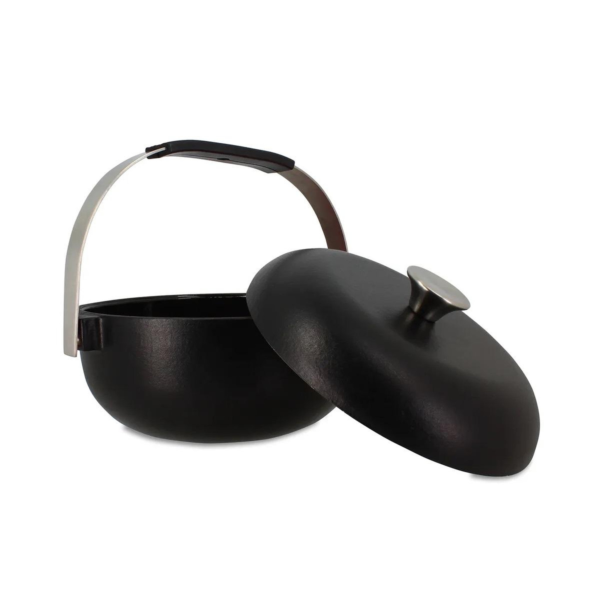 Voir la diapositive 2 : OGO LIVING Cocotte ronde en fonte avec émail 24cm noir - 7930205