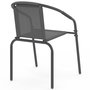 Voir la diapositive 4 : ID MARKET Lot de 6 chaises de jardin THELMA métal et textilène empilables gris anthracite