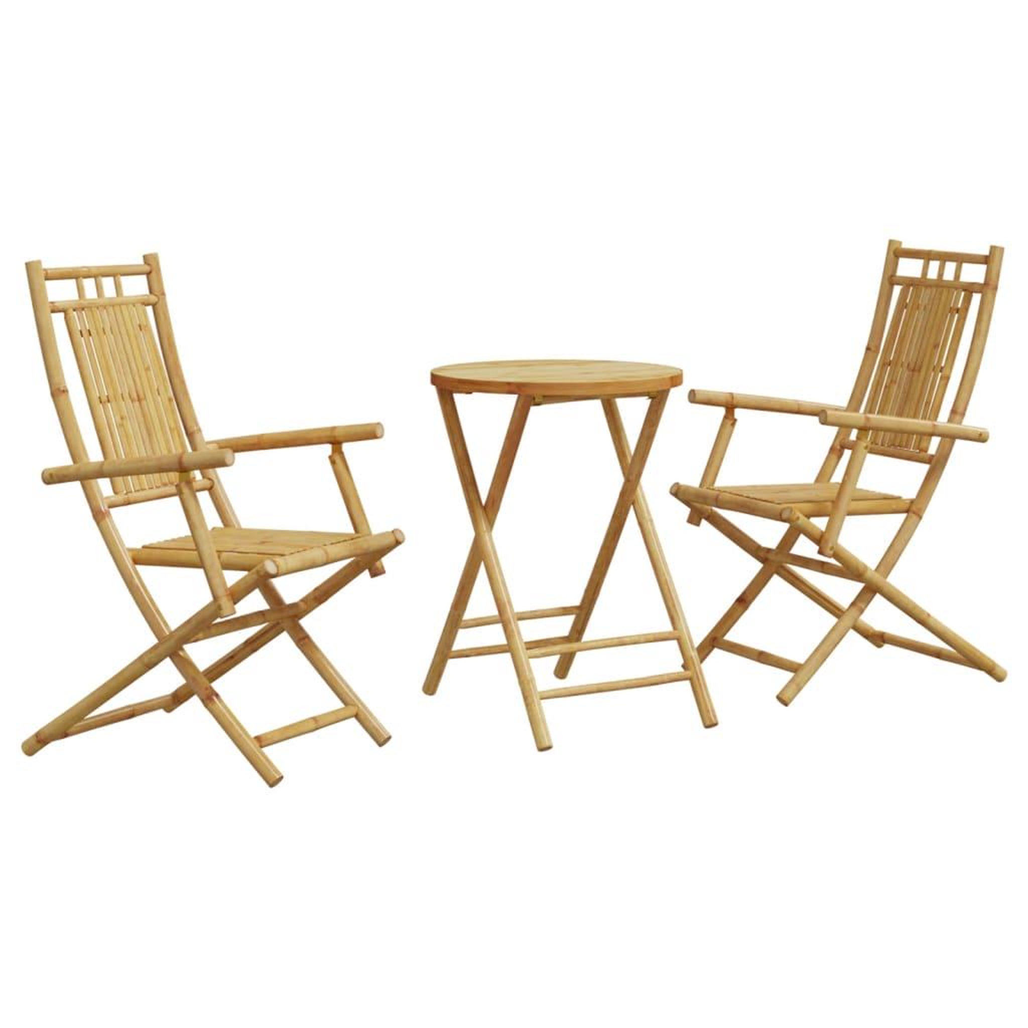 Voir la diapositive 2 : VIDAXL Ensemble de bistro 3 pcs bambou