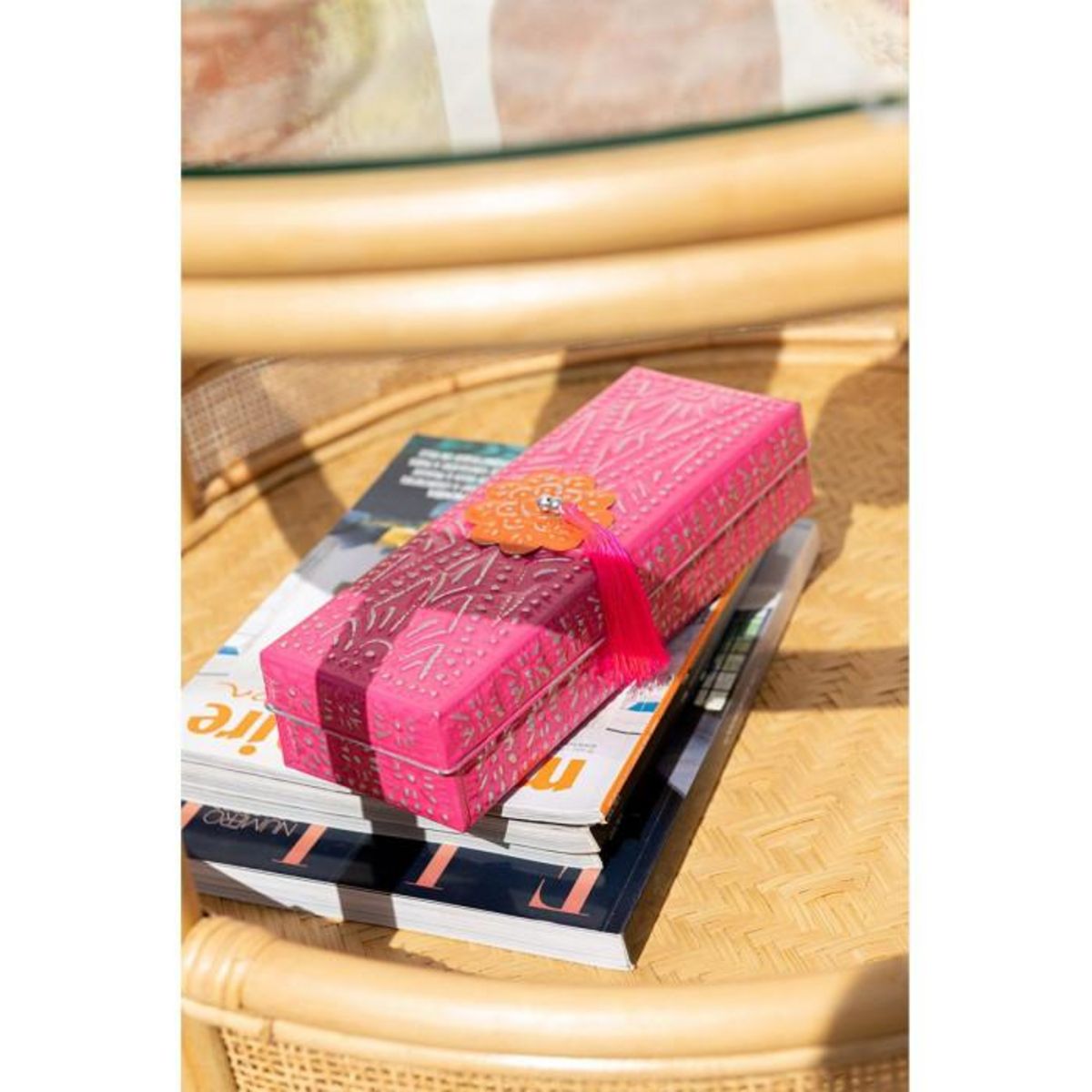 Paris Prix Lot de 2 Boîtes en Métal  Gigognes  28cm Rose