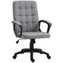 Voir la diapositive 1 : VINSETTO Chaise de bureau design Chesterfield effet capitonné hauteur réglable pivotant 360° tissu gris