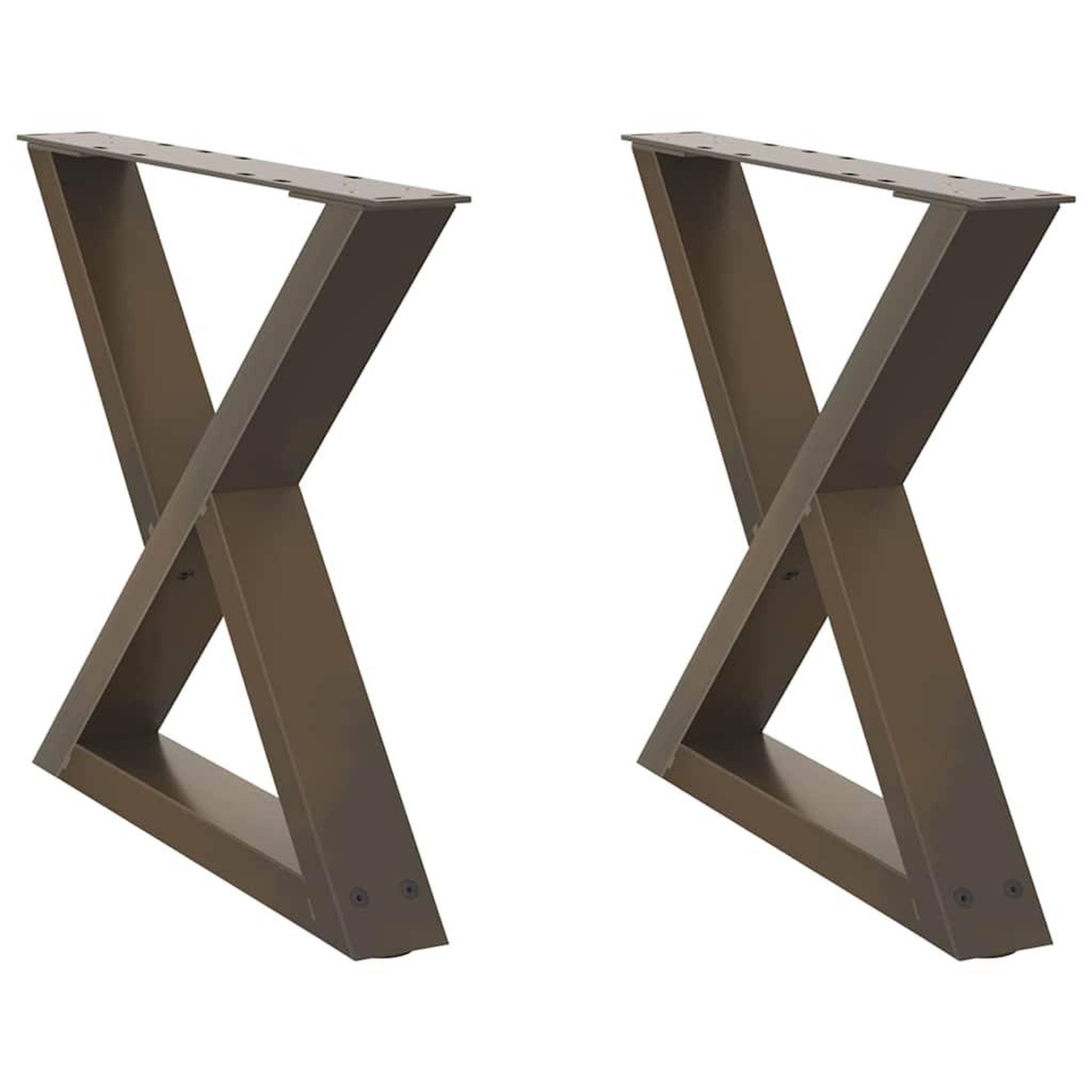 Voir la diapositive 2 : VIDAXL Pieds de table basse 2pcs acier naturel 60x(42-43,3)cm