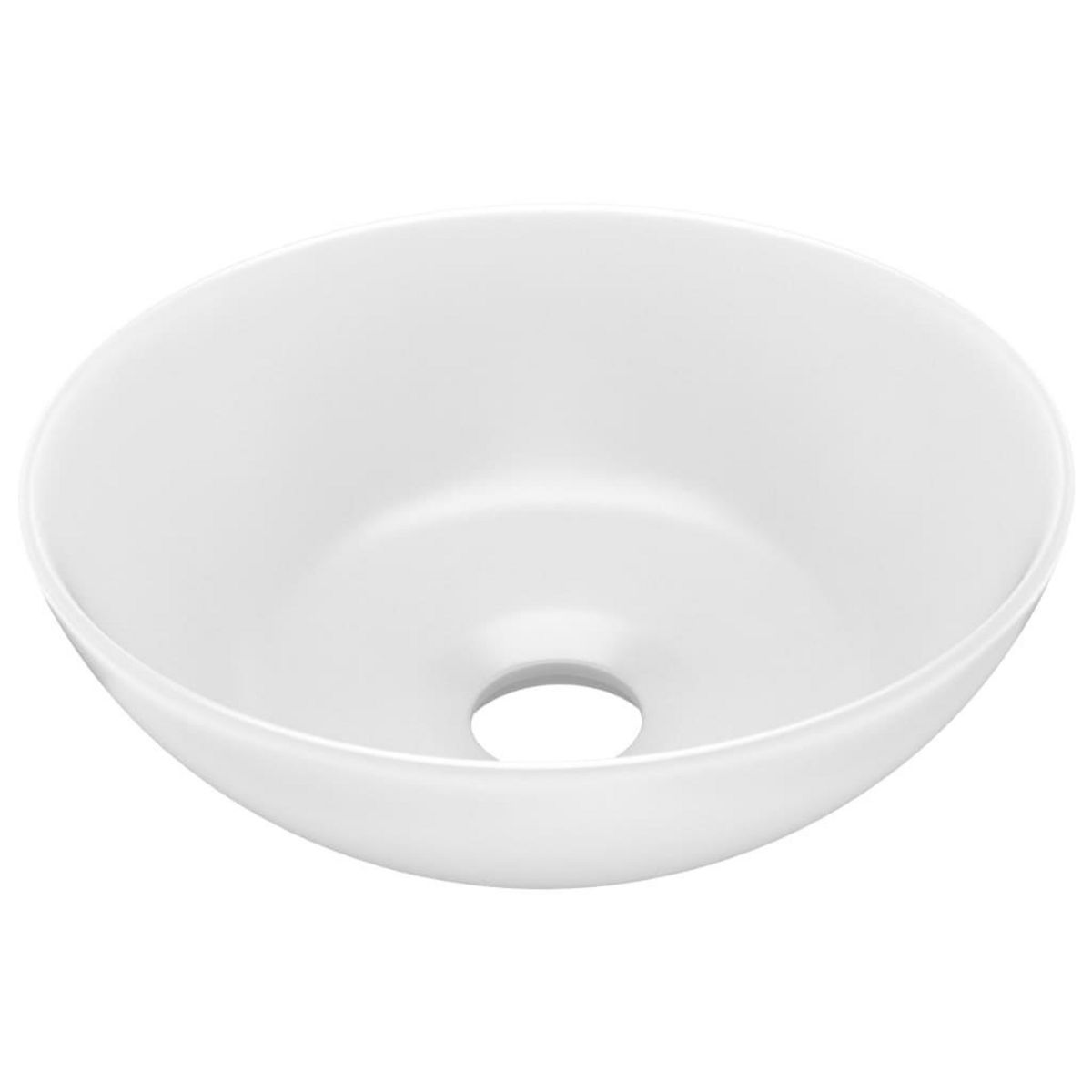 VIDAXL Lavabo de salle de bain Ceramique Blanc mat Rond