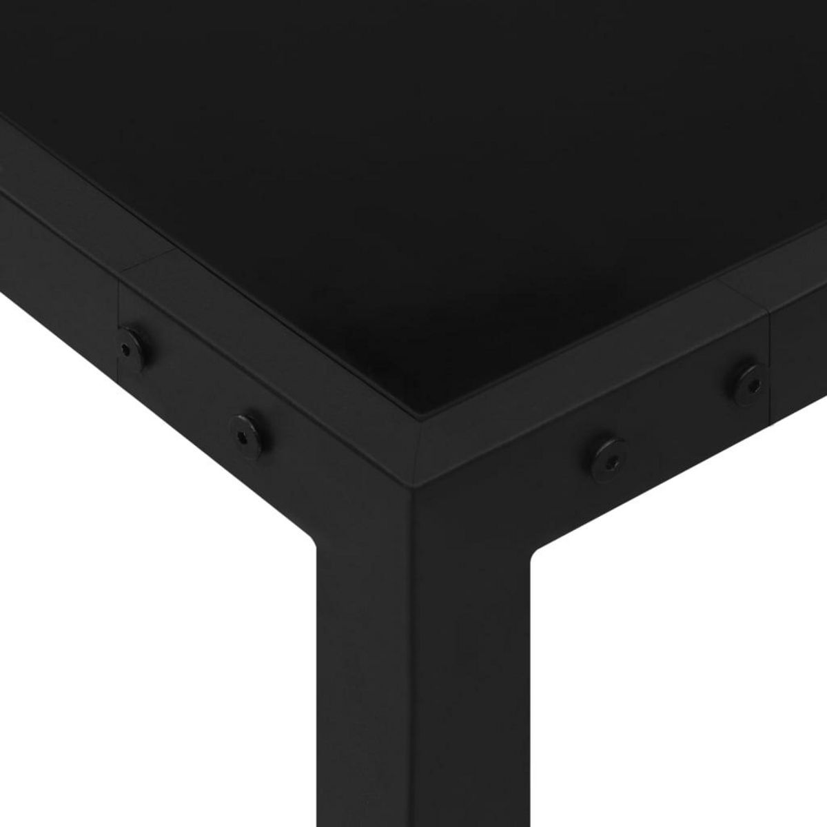VIDAXL Table de jardin 130x130x72 cm Noir Acier et verre
