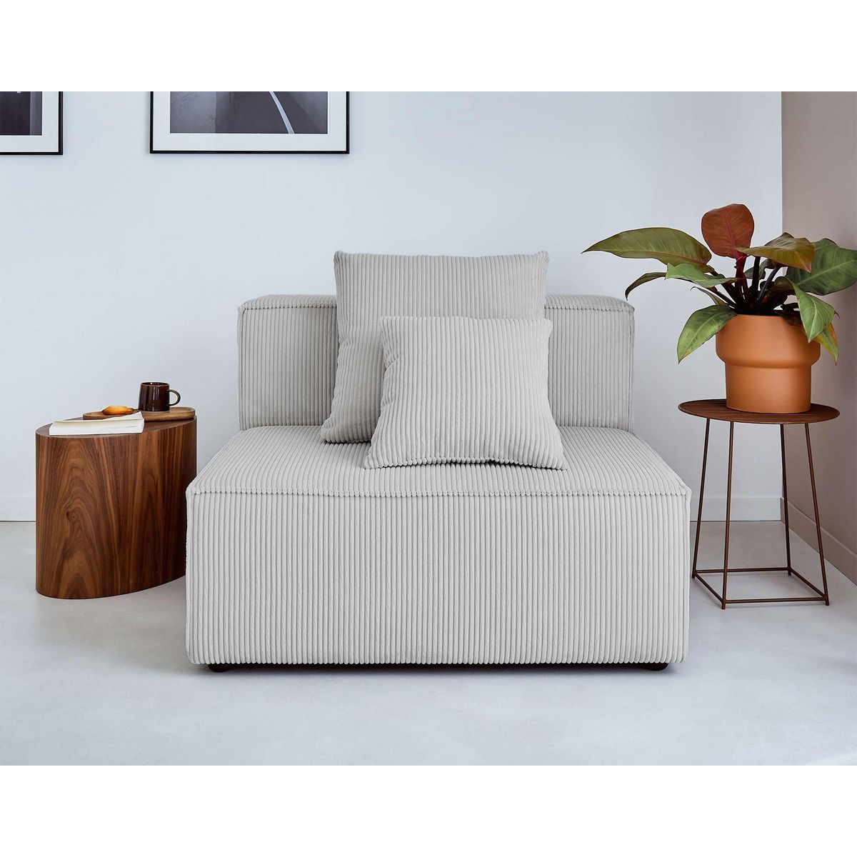 LISA DESIGN Colombine - module d'assise sans accoudoirs - en velours côtelé