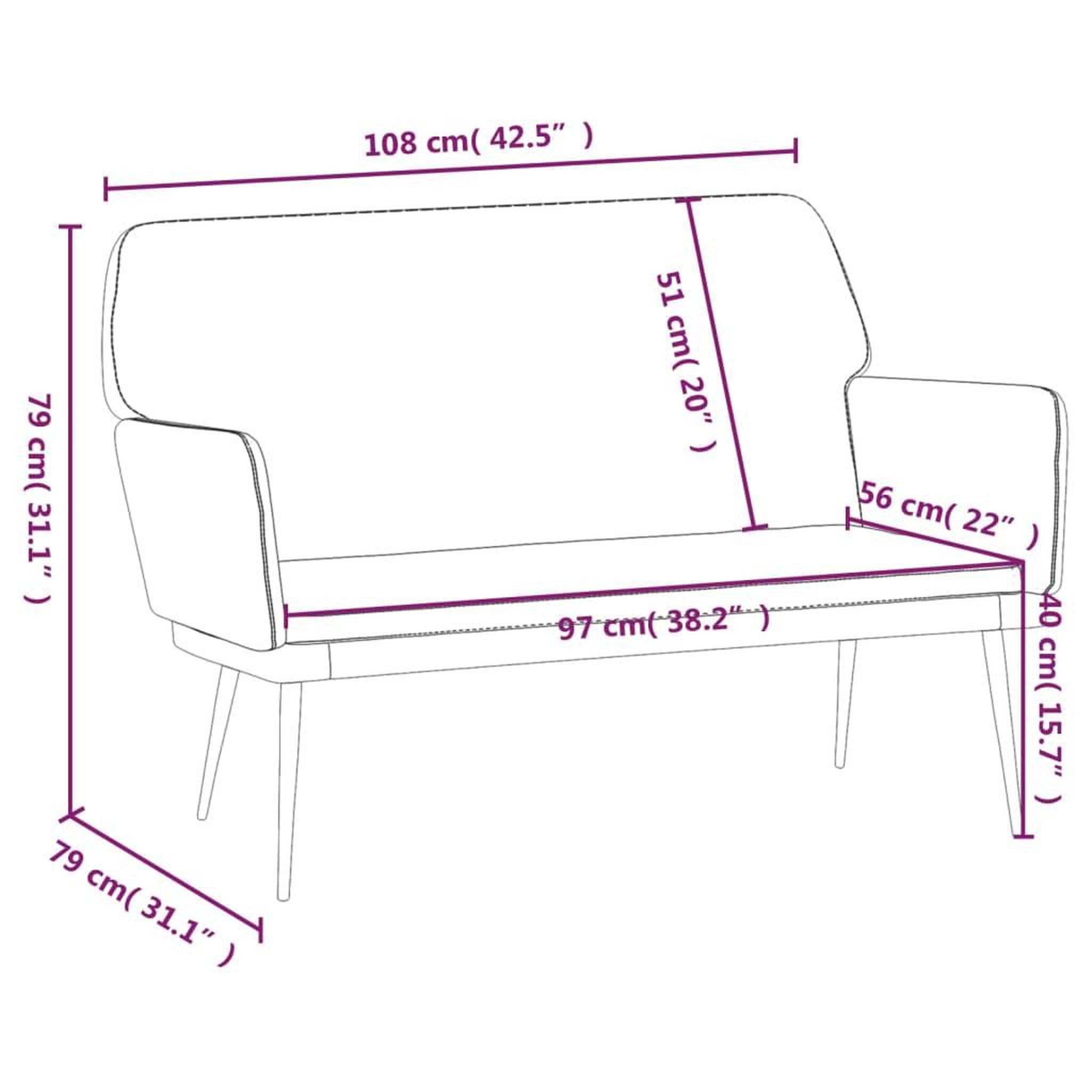 Voir la diapositive 6 : VIDAXL Banc Gris clair 108x79x79 cm Velours