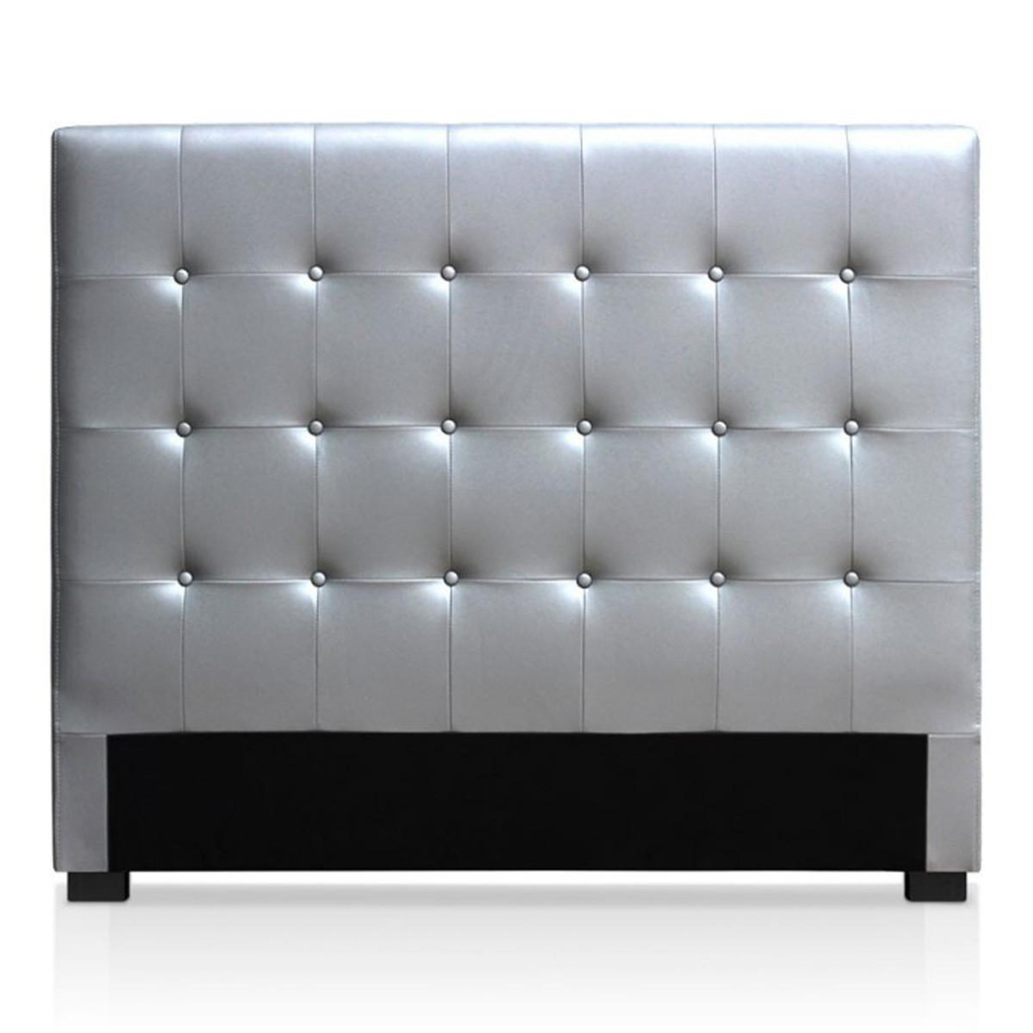 Voir la diapositive 1 : Paris Prix Tête de lit capitonnée  amor  160cm argent