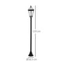 Voir la diapositive 3 : OUTSUNNY Lot de 2 luminaires extérieurs solaires lampadaires lanternes classiques LED 15 Lm Ø 18,5 x 129H cm noir