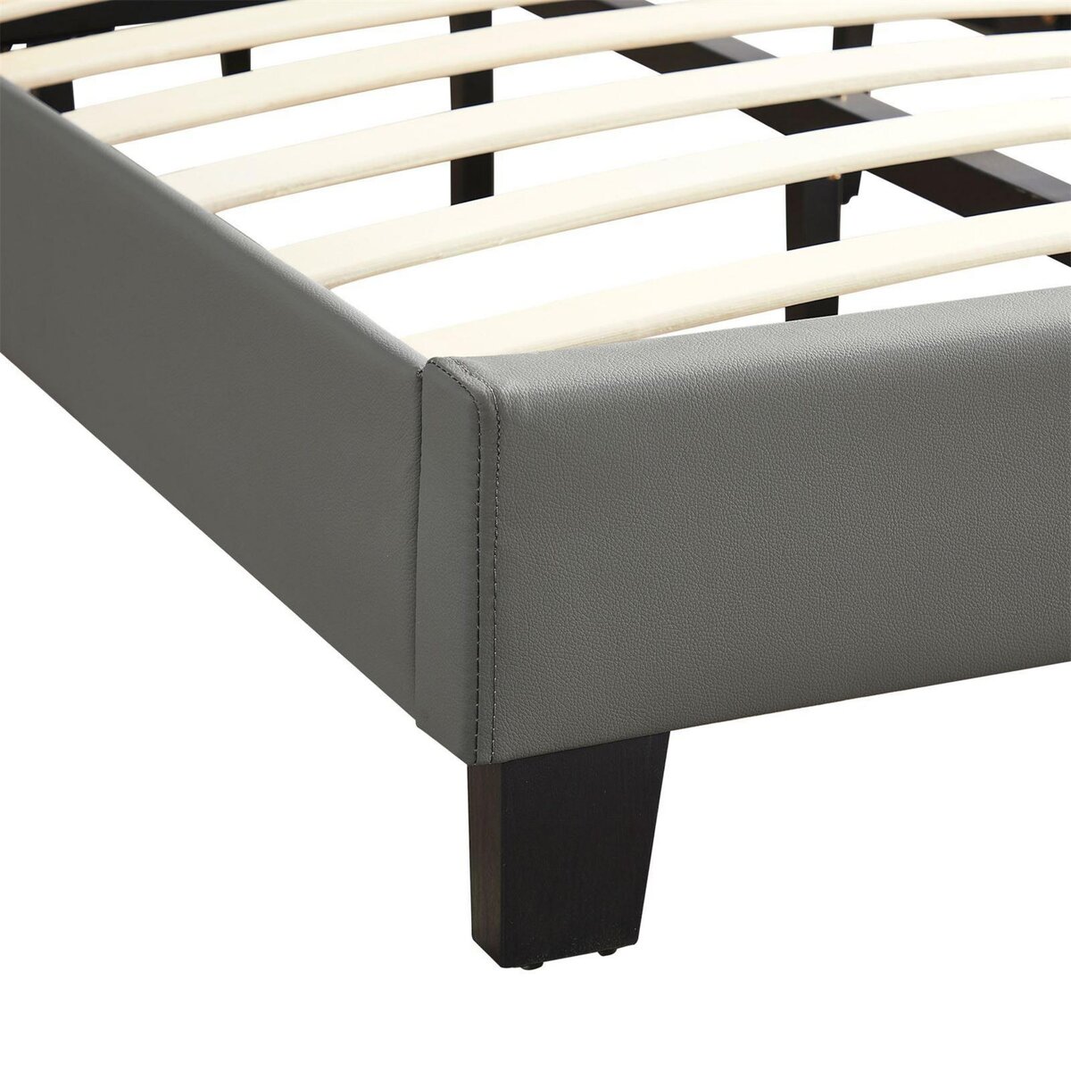 IDIMEX Lit 1 place HUDSON, 90 x 190 cm, capitonné avec sommier, revêtement synthétique