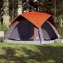Voir la diapositive 1 : VIDAXL Tente de camping de cabine 4 personnes gris orange impermeable