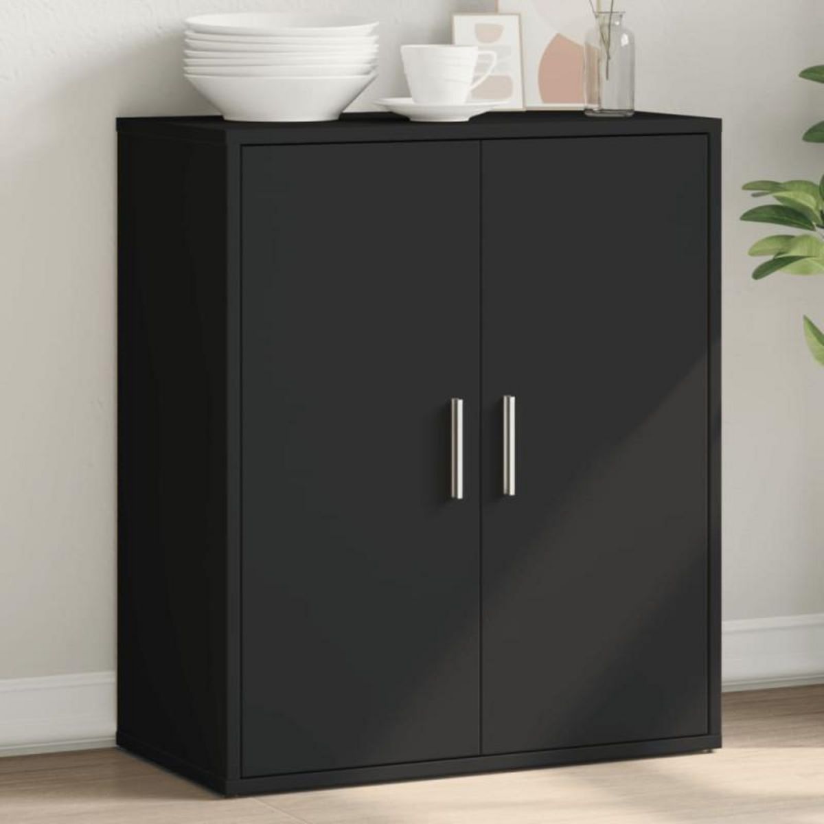 VIDAXL Buffet noir 60x31x70 cm bois d ingénierie