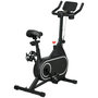Voir la diapositive 1 : HOMCOM Vélo d'appartement réglable - vélo biking cardio - volant d'inertie 4 Kg, écran LCD, support Ipad, porte-gobelet - acier noir
