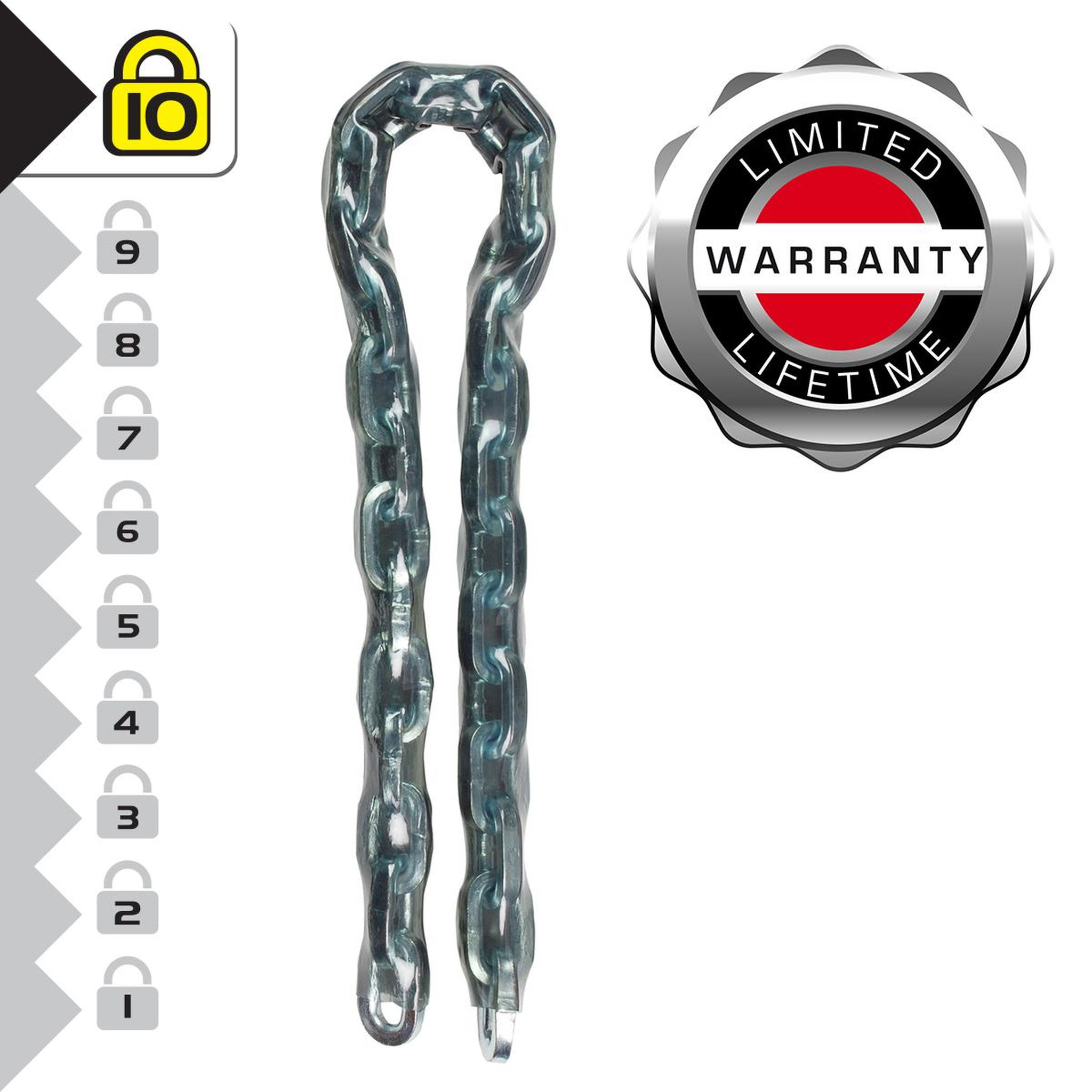 Master lock 8020EURD Chaîne en acier cémenté, 150 cm x 1 cm
