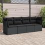 Voir la diapositive 1 : VIDAXL Salon de jardin 4 pcs avec coussins noir resine tressee