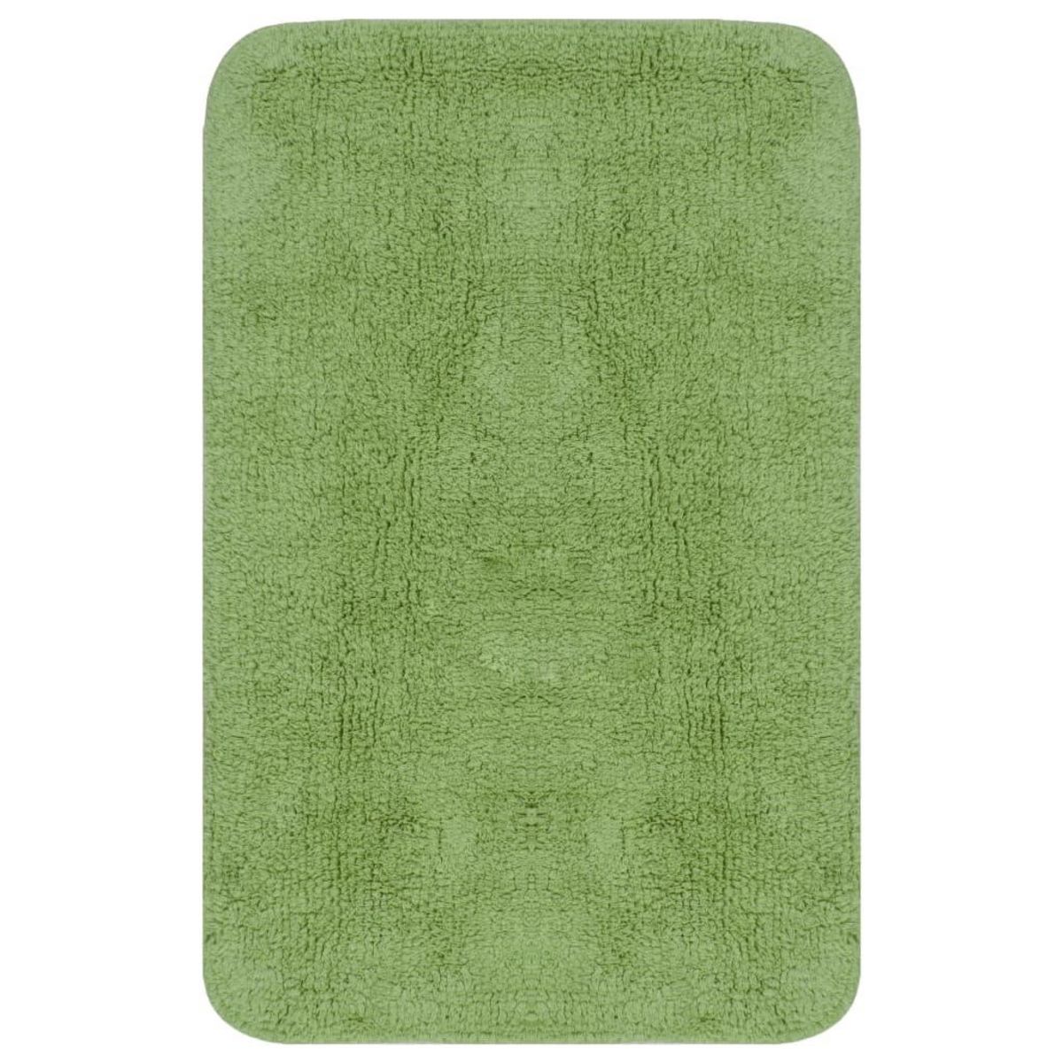 VIDAXL Jeu de tapis de salle de bain 3 pcs Tissu Vert
