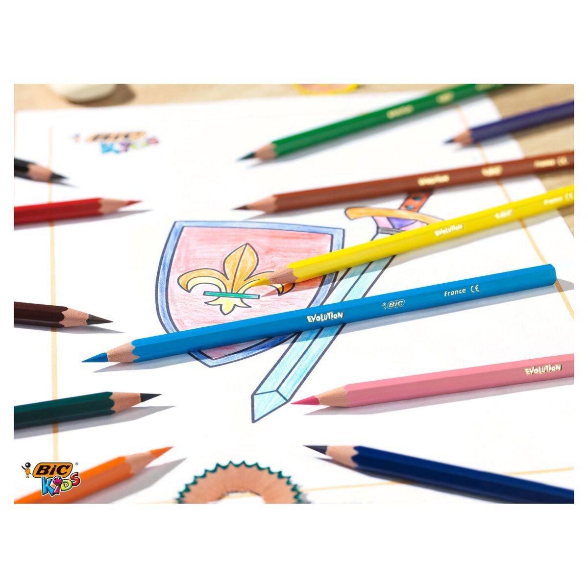 BIC Etui de 24 crayons de couleur Kids Evolution