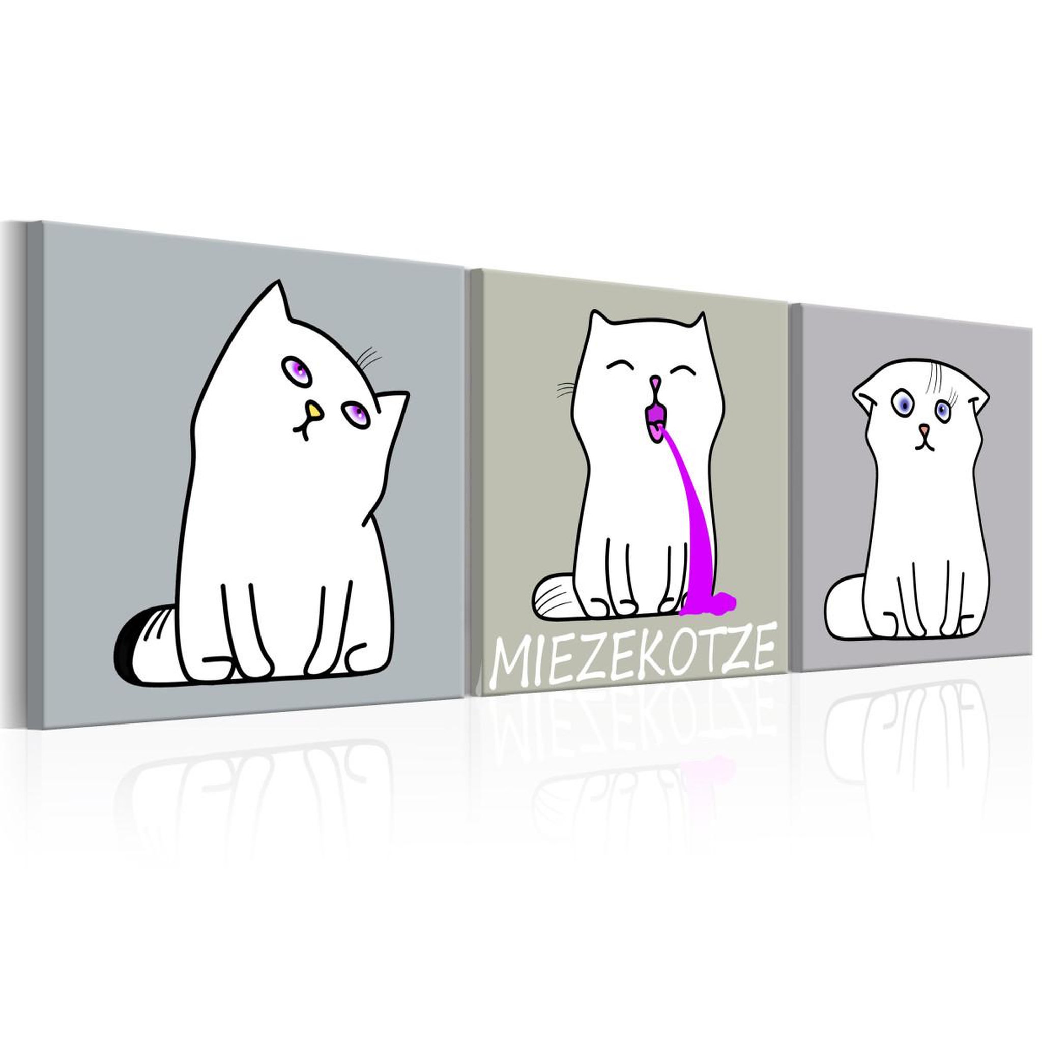 Paris Prix Tableau imprimé  miezekotze : cat trio  40x120cm
