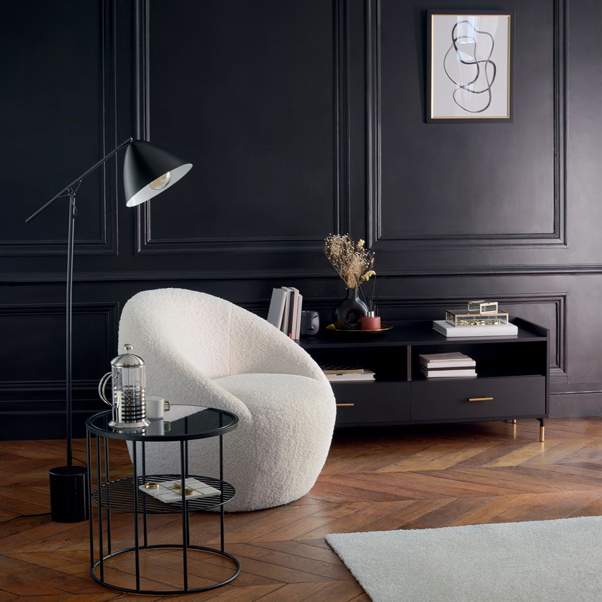 ATMOSPHERA Meuble TV 2 tiroirs 2 niches L120cm IRIS