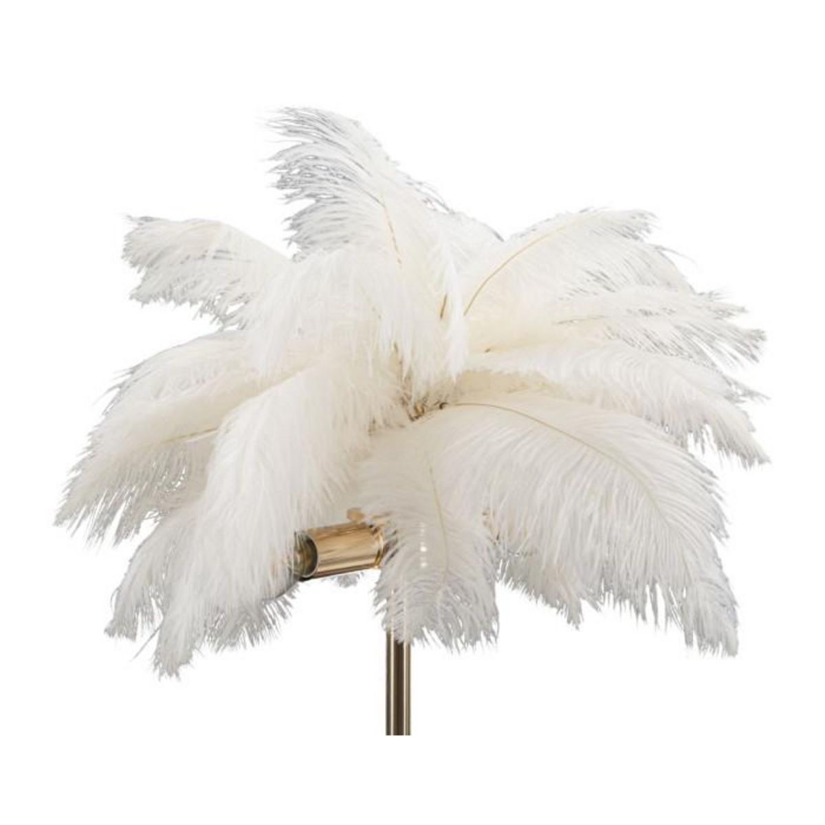 Paris Prix Lampe à Poser Imitation Plume  Palm  60cm Or & Blanc