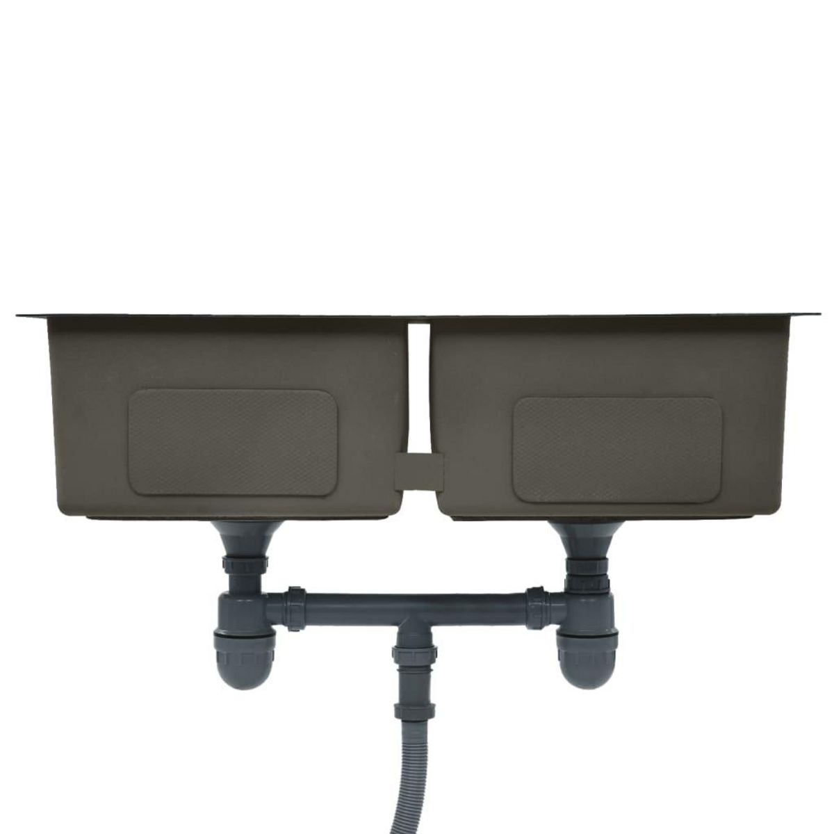 VIDAXL Evier de cuisine fait a la main Noir Acier inoxydable