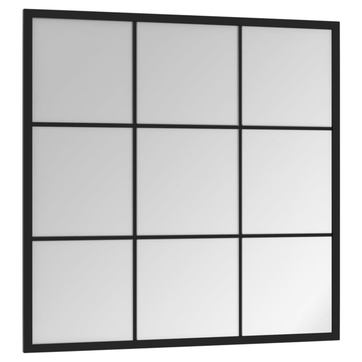 VIDAXL Miroir mural noir 60x60 cm metal