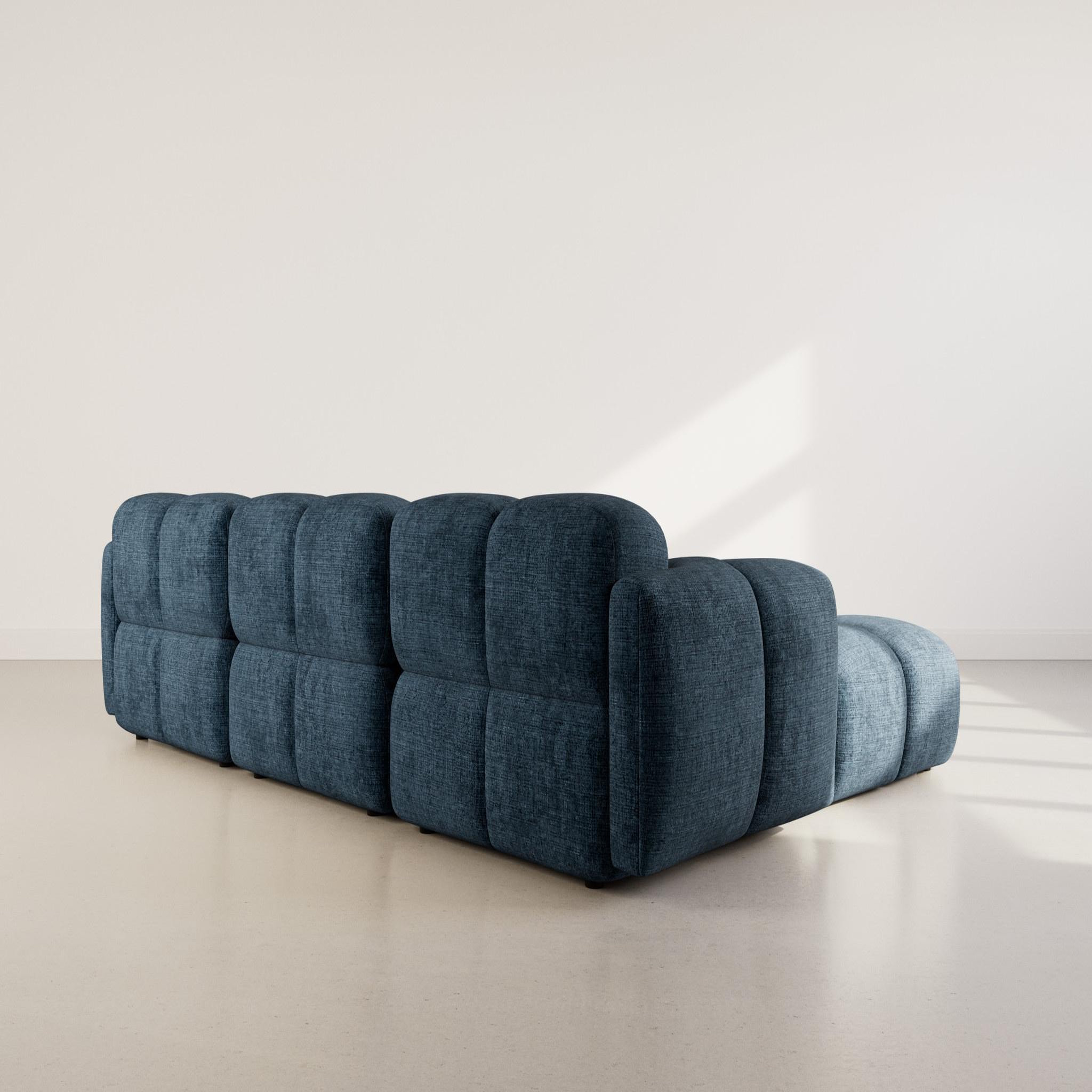 Voir la diapositive 5 : BEST MOBILIER Grace - canapé modulable d'angle réversible 4 places en velours texturé