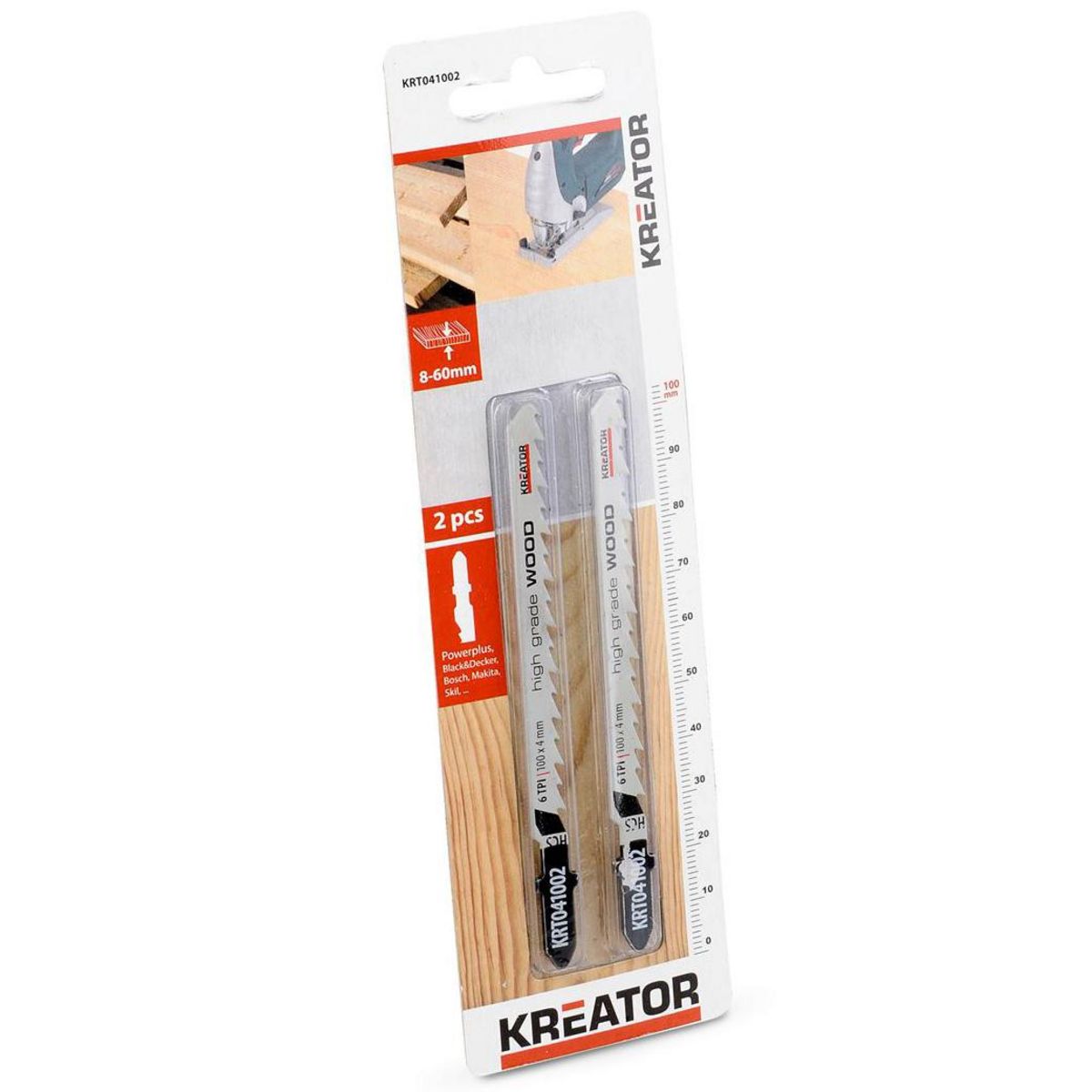 KREATOR Lot de 2 lames de scie HCS Kreator  pour bois tendre