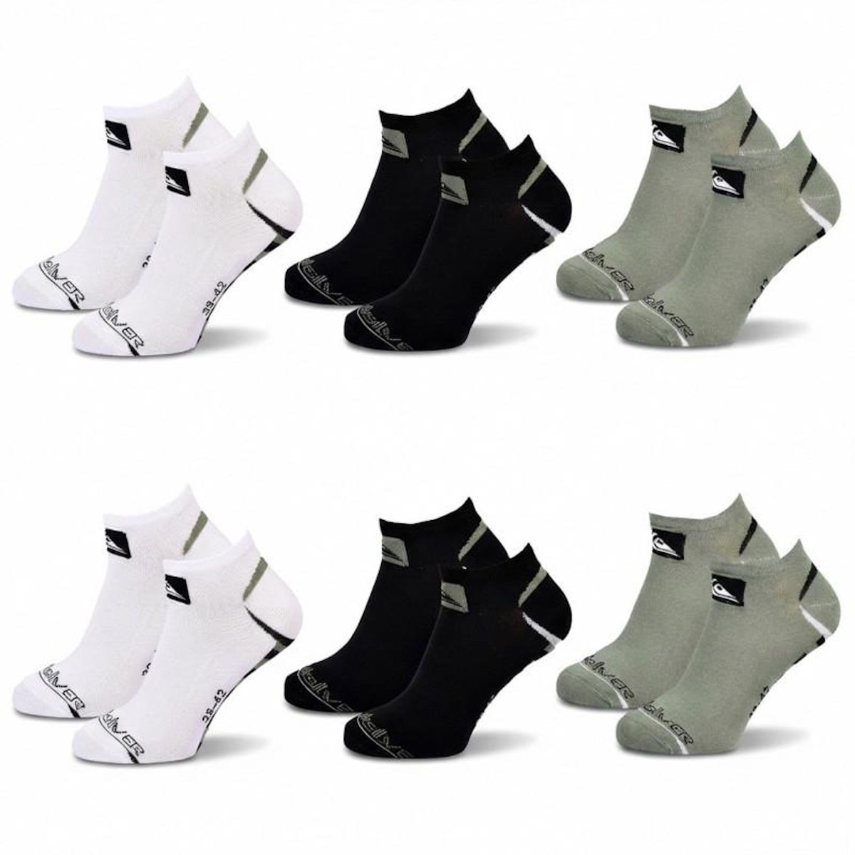 QUIKSILVER Quiksilver Pack de Chaussettes Homme SNEAKER– Lot 6 Paires Sport