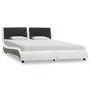 VIDAXL Cadre de lit avec LED blanc et noir similicuir 120x200 cm