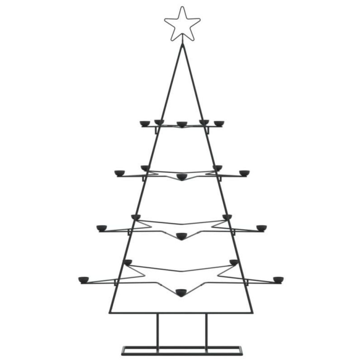 VIDAXL Arbre de Noël en métal pour décoration noir 140 cm