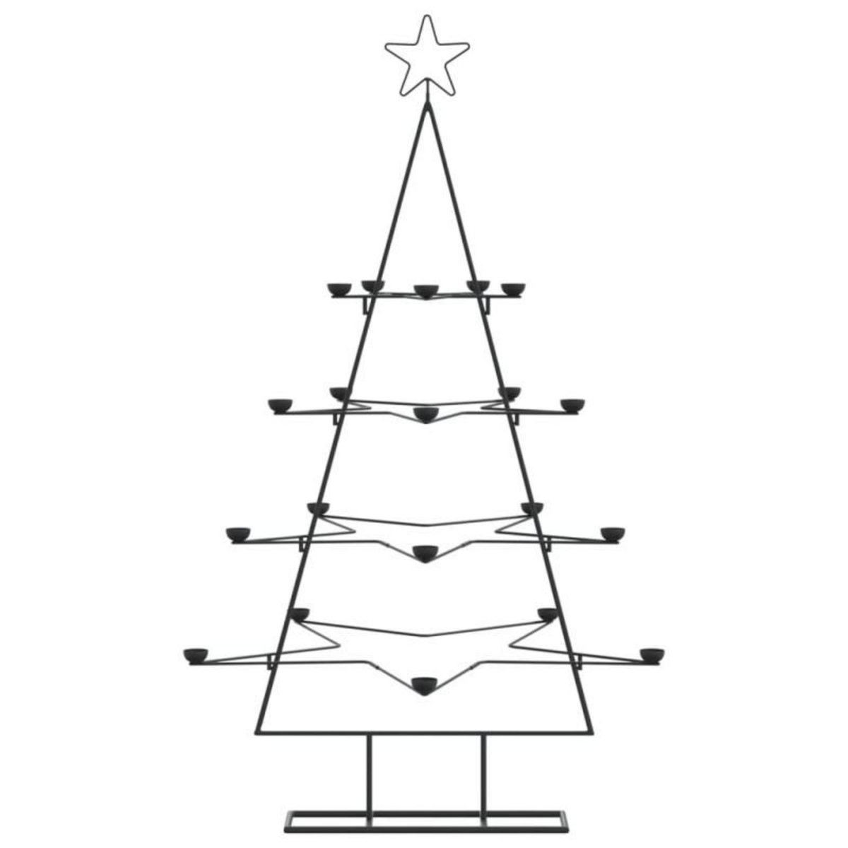 VIDAXL Arbre de Noël en métal pour décoration noir 140 cm