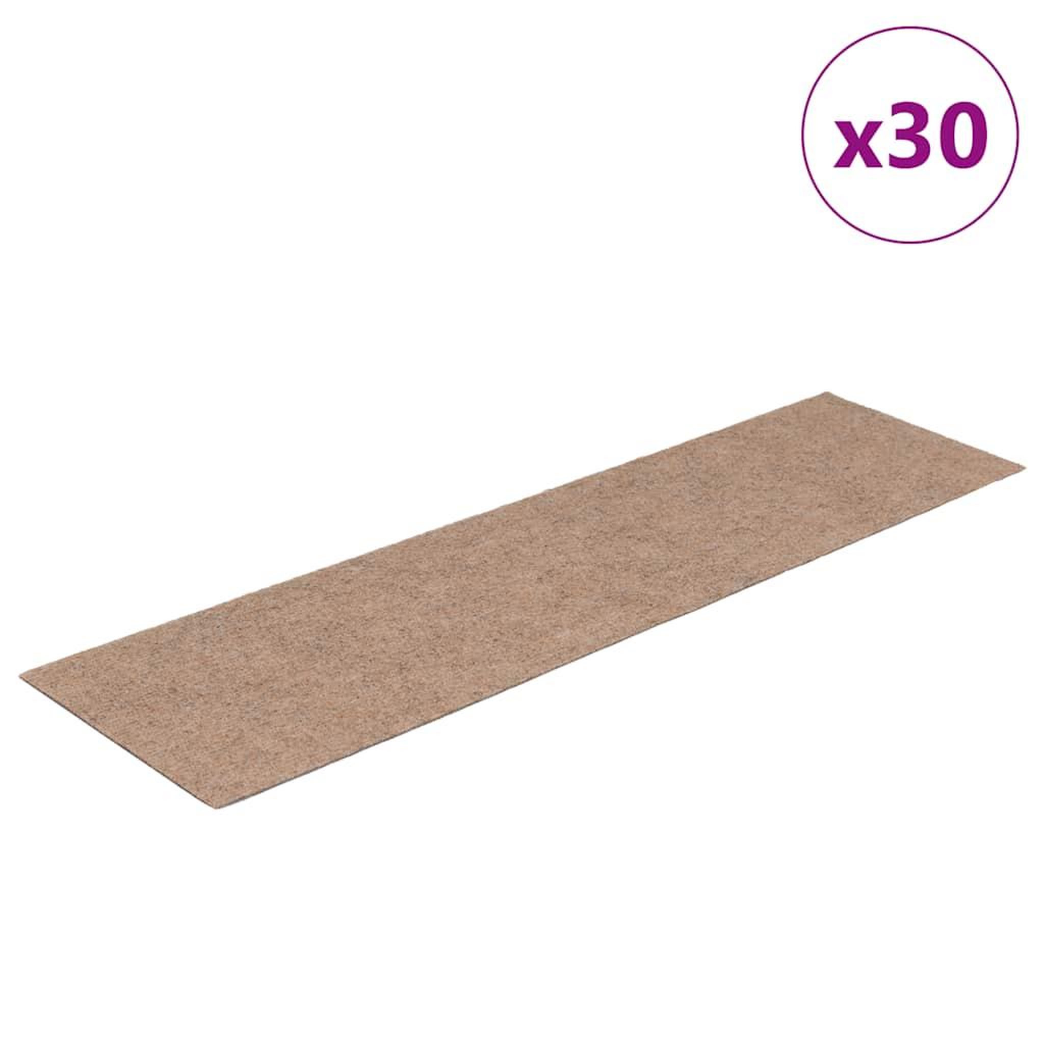 Voir la diapositive 2 : VIDAXL Tapis d'escalier auto-adhesifs 30 pcs marron clair 76x20 cm
