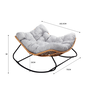 Voir la diapositive 2 : CONCEPT USINE Fauteuil à bascule en résine tressée coussin gris CANGGU