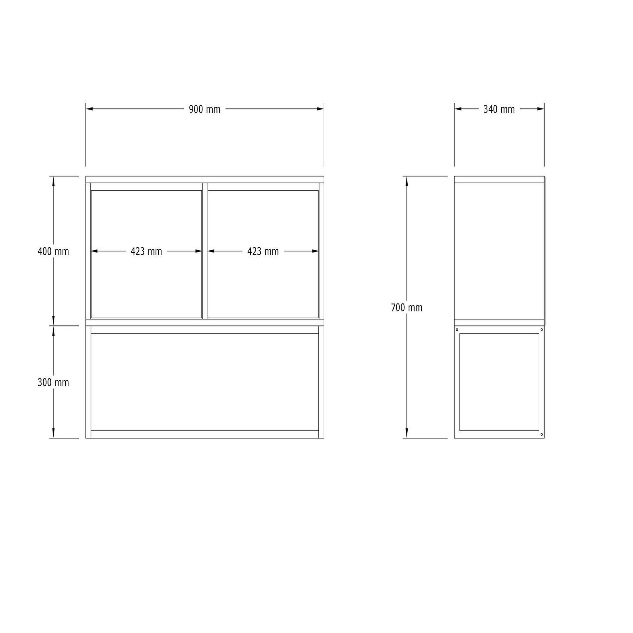 Habitat et Jardin Buffet en bois  zermat  - 90 x 34 x 70 cm - travertin