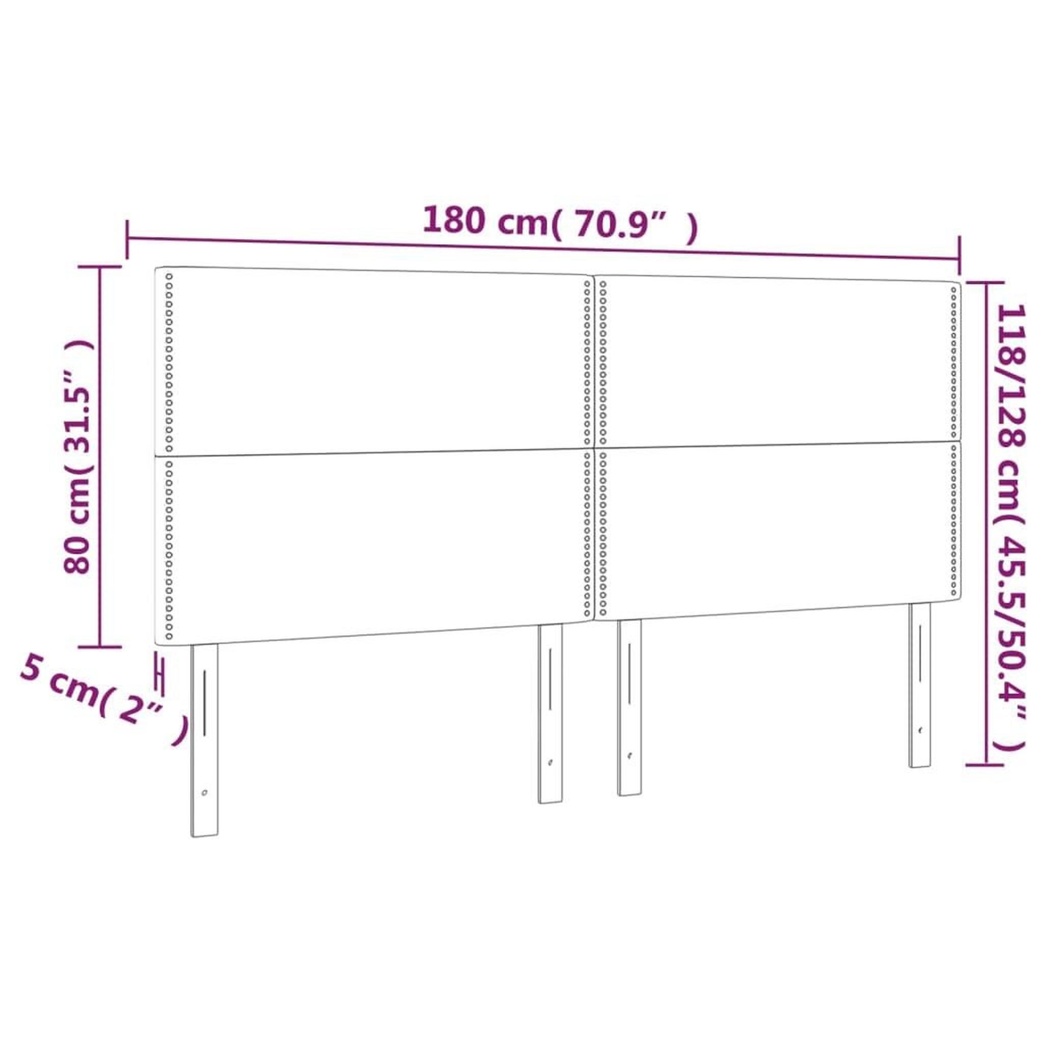 Voir la diapositive 6 : VIDAXL Tete de lit a LED Gris fonce 180x5x118/128 cm Velours