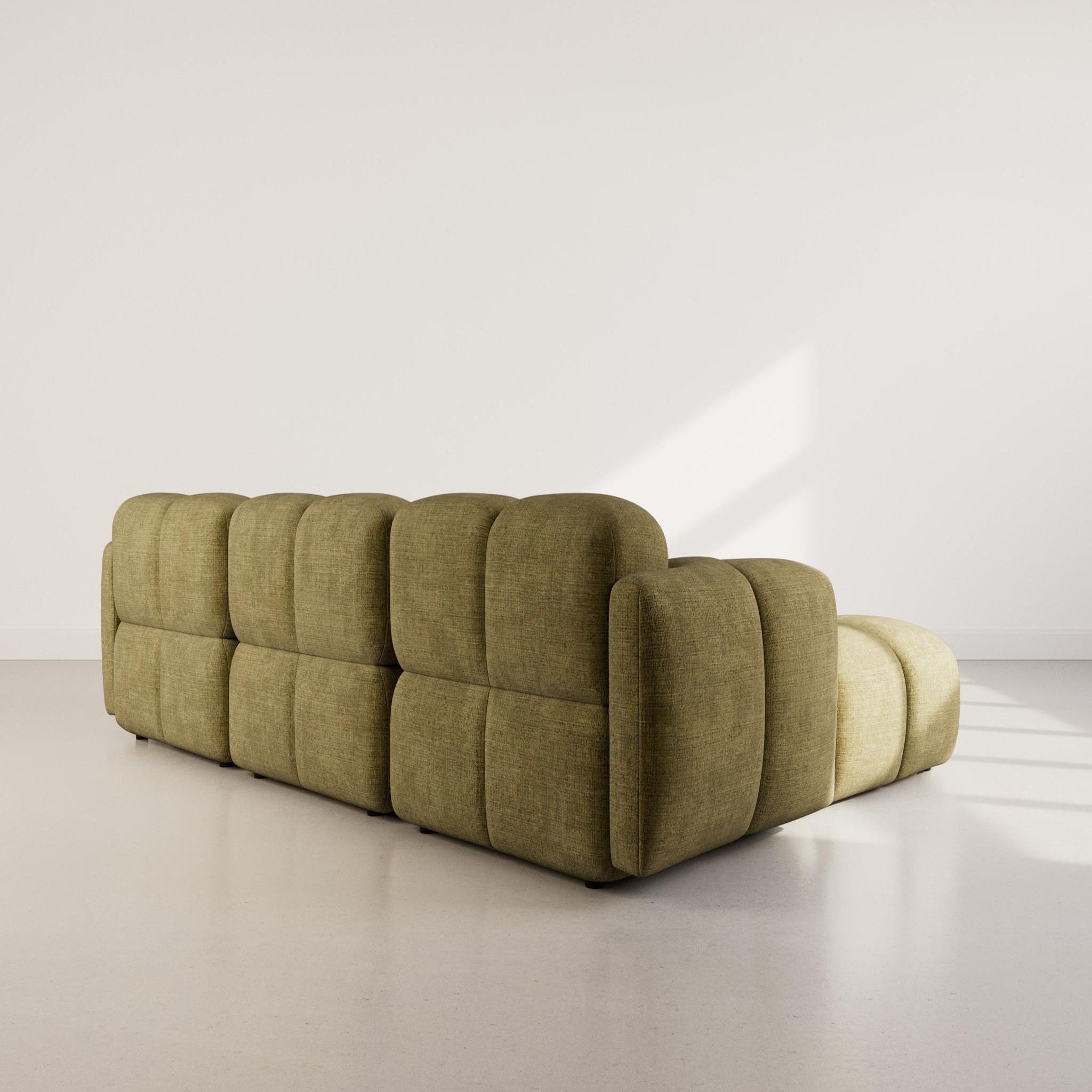 Voir la diapositive 5 : BEST MOBILIER Grace - canapé modulable d'angle réversible 4 places en velours texturé