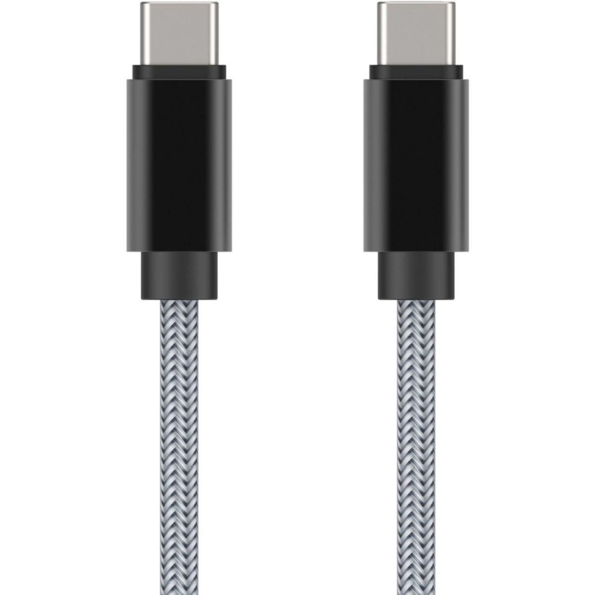 ADEQWAT Câble USB C vers USB-C 2M Gris