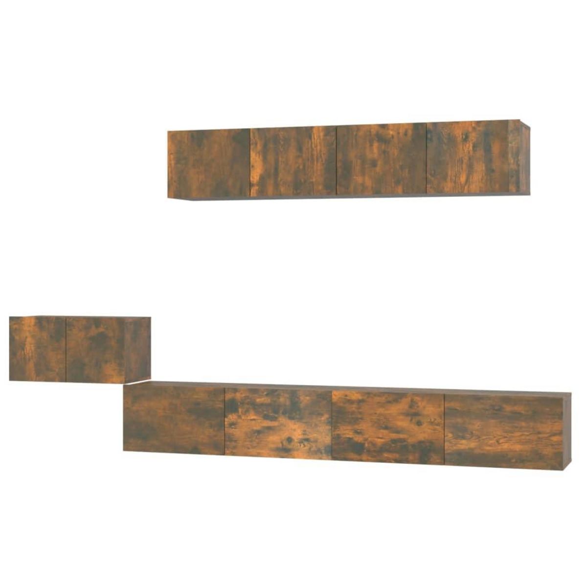 VIDAXL Ensemble de meubles TV 5 pcs Chene fume Bois d'ingenierie