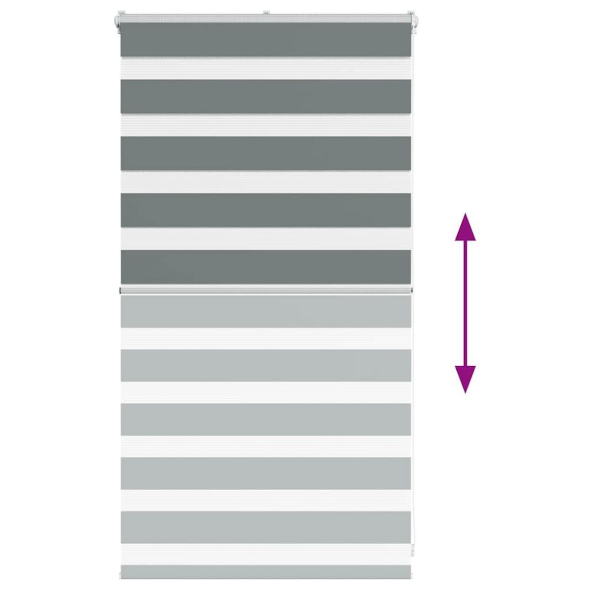 VIDAXL Store zebre gris fonce largeur du tissu 65,9 cm polyester