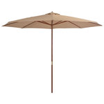 VIDAXL Parasol d'exterieur avec mat en bois 350 cm Taupe