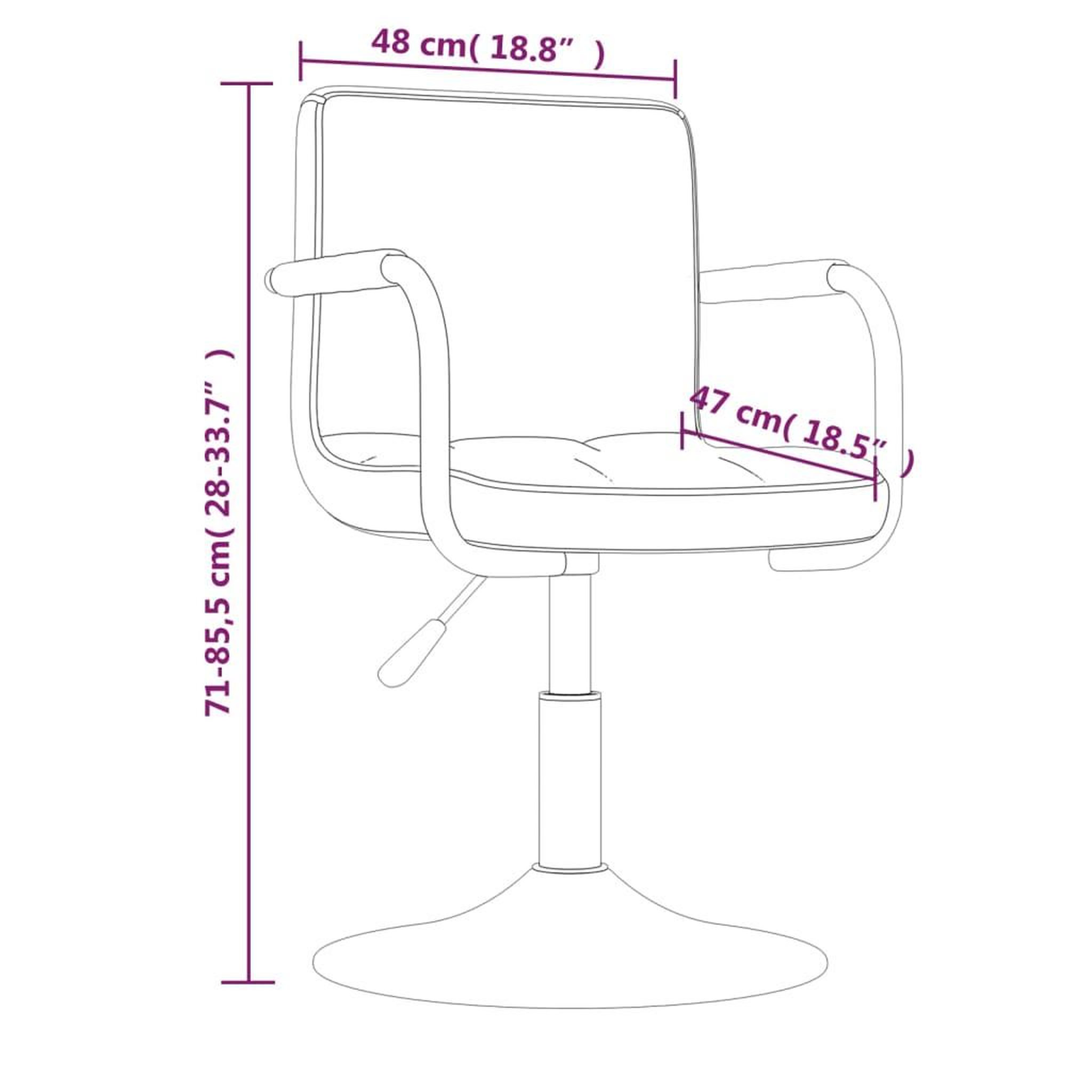Voir la diapositive 6 : VIDAXL Chaises pivotantes a manger lot de 2 gris fonce velours
