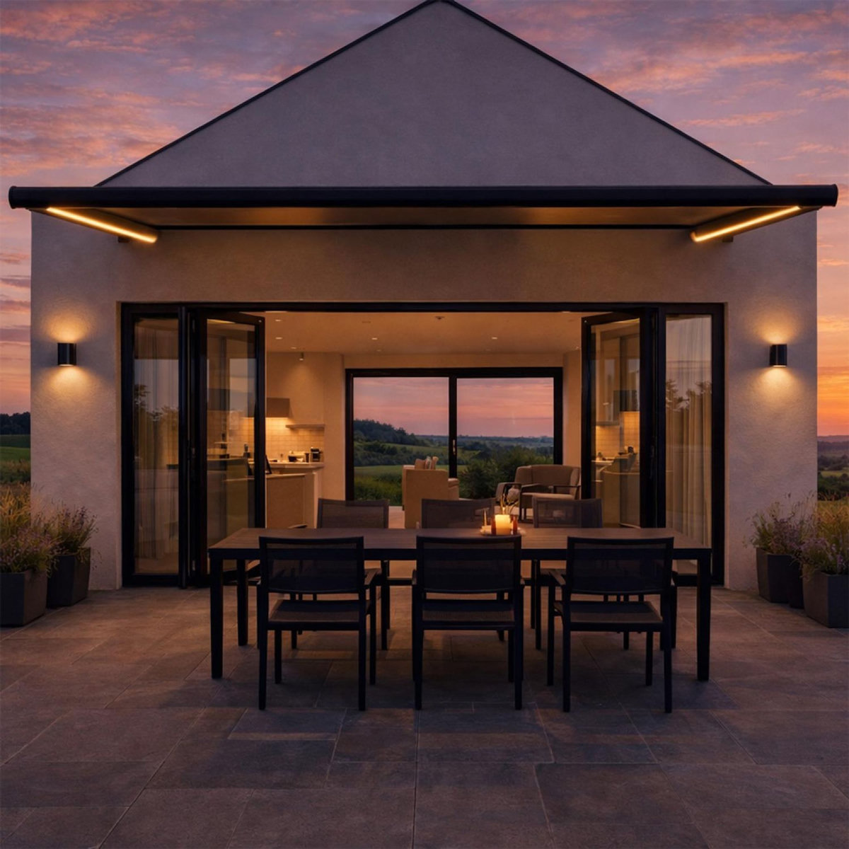 CONCEPT USINE Store banne LED motorisé 4 x 3 m gris CETO