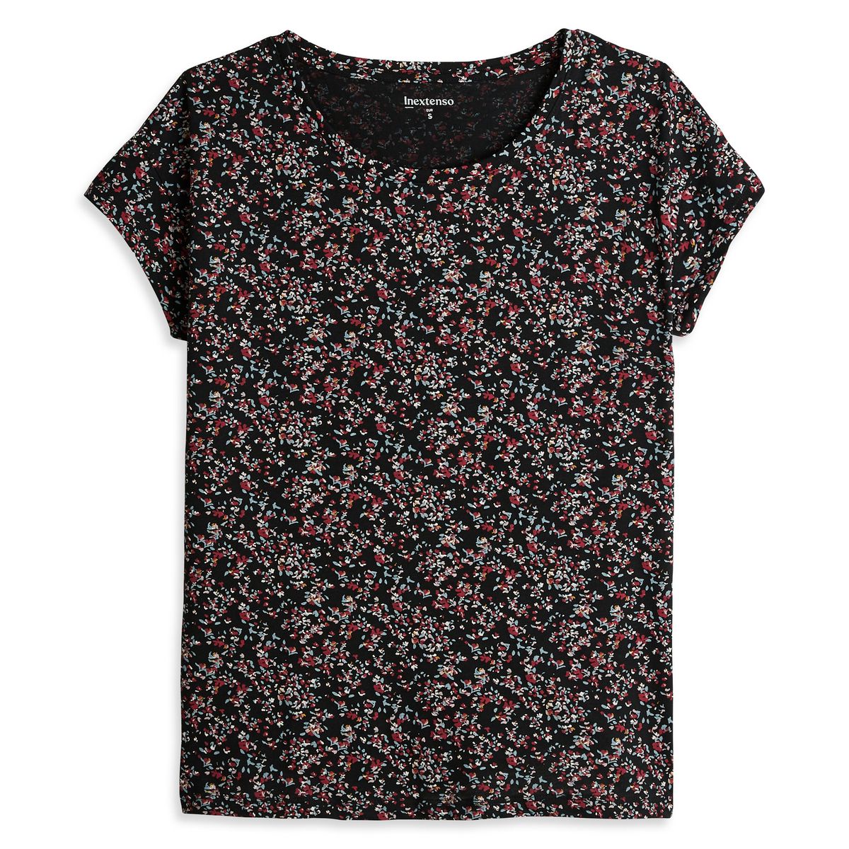 INEXTENSO T-shirt manche courte noir fantaisie femme