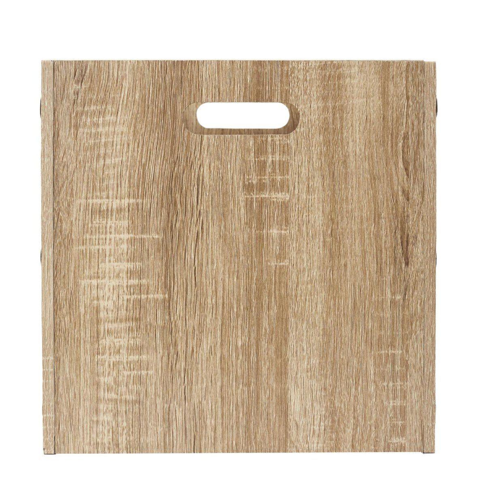 Voir la diapositive 2 : The Home Deco Factory Cube de rangement  bois  30x30cm naturel